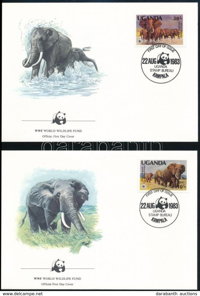 1983 WWF: Afrikai Elefánt Sor Mi 361 -364 A+C 8 Db FDC-n - Otros & Sin Clasificación