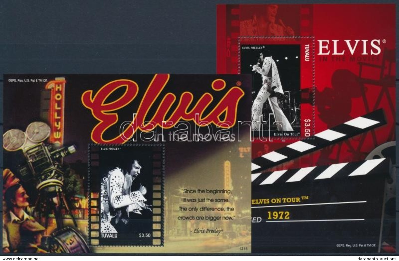 ** 2012 Elvis A Filmvásznon 4 Db-os Blokksor Mi 188-191 - Andere & Zonder Classificatie