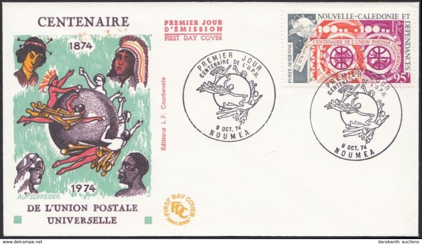 ** 1974 100 éves Az UPU Fogazott és Vágott Bélyeg Mi 556 + FDC - Other & Unclassified