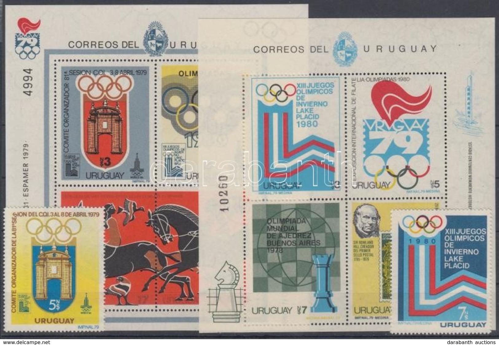 ** 1979 Téli Olimpia, Lake Placid; Nemzetközi Bélyegkiállítás Sor Mi 1522-1523 + Blokkpár 41-42 - Sonstige & Ohne Zuordnung