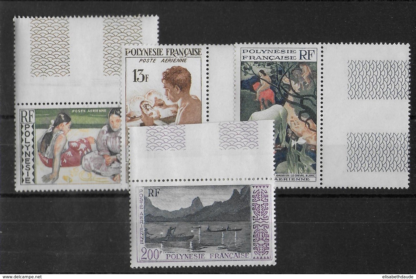 POLYNESIE - 1958 - PA YVERT N°1/4 * MH (LEGERES ADHERENCES SUR LA GOMME) - COTE = 85.5 EUR. - - Neufs