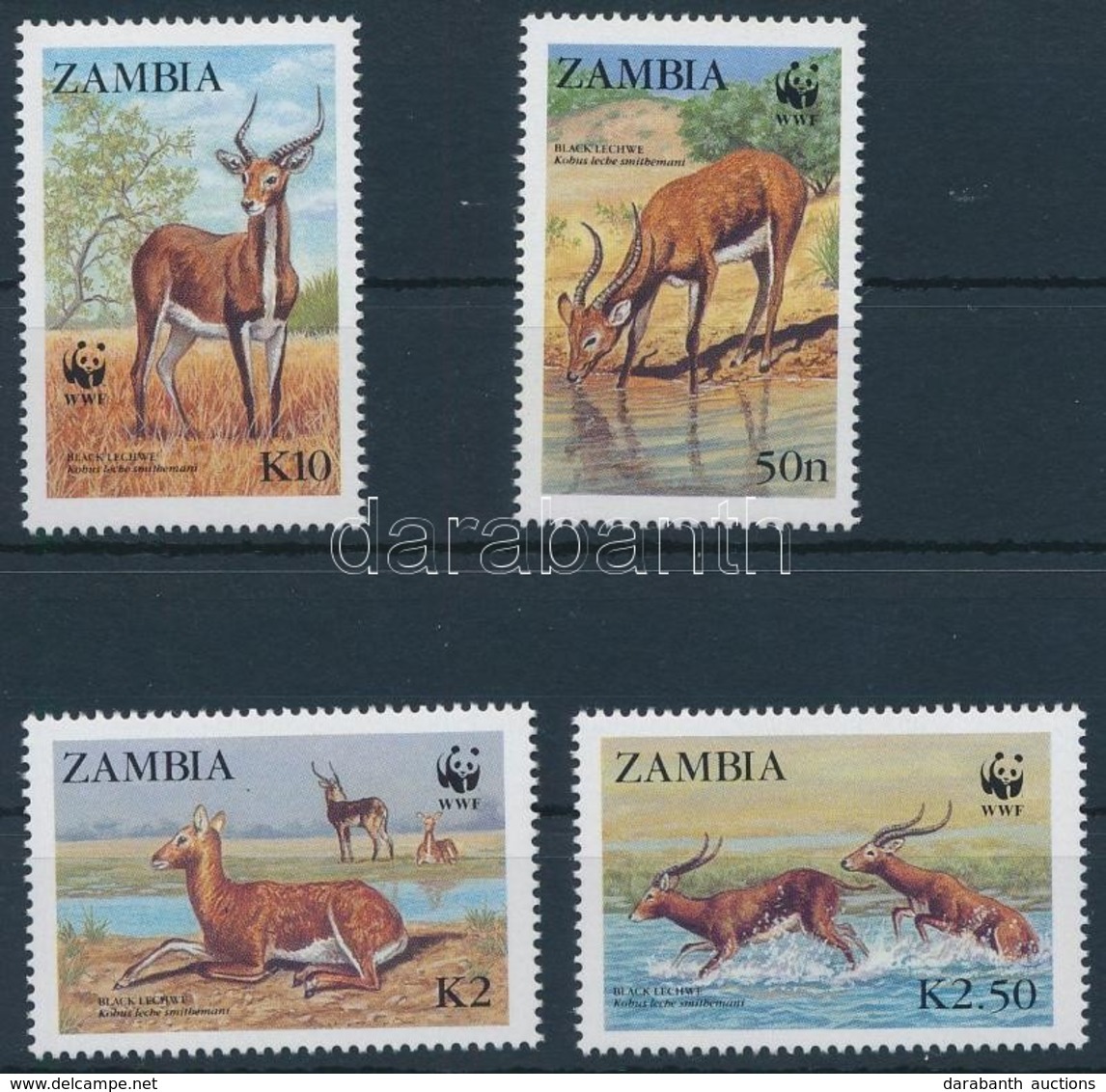 ** 1987 WWF Mocsáriantilop Sor,
WWF Lechwe Set
Mi 438-441 - Andere & Zonder Classificatie