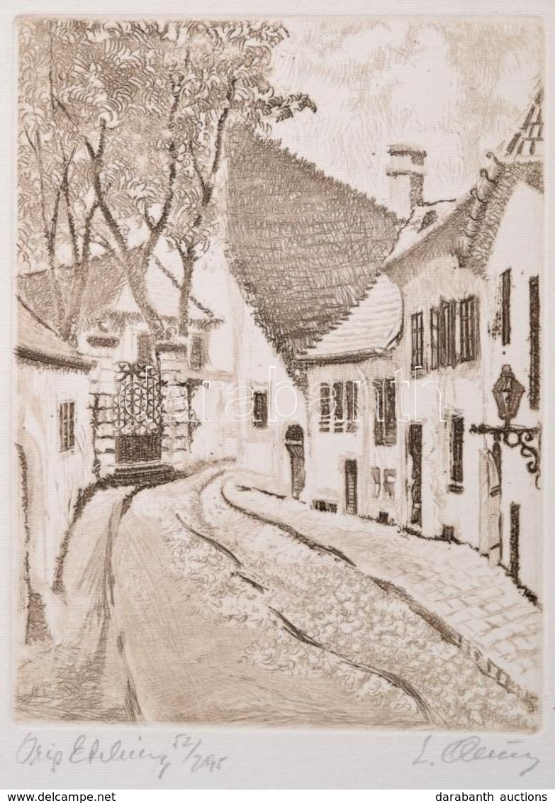 Olvashatatlan Jelzéssel: Utcarészlet. Rézkarc, Papír, 19×14 Cm - Andere & Zonder Classificatie