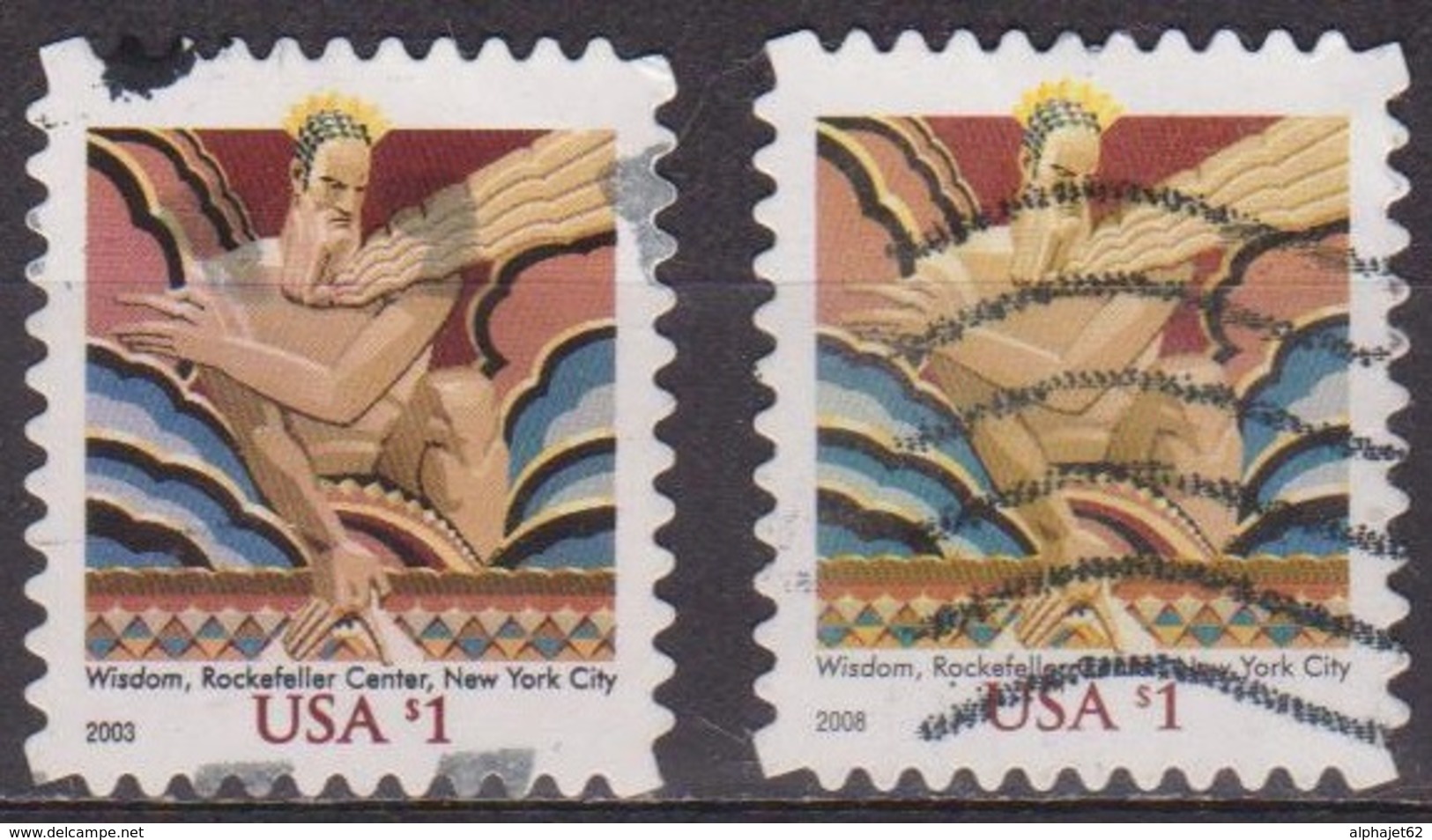 Rockfeller Center, New York - ETATS UNIS - USA - Sculpture: La Sagesse - N° 3467-4105 - 2003-2008 - Used Stamps