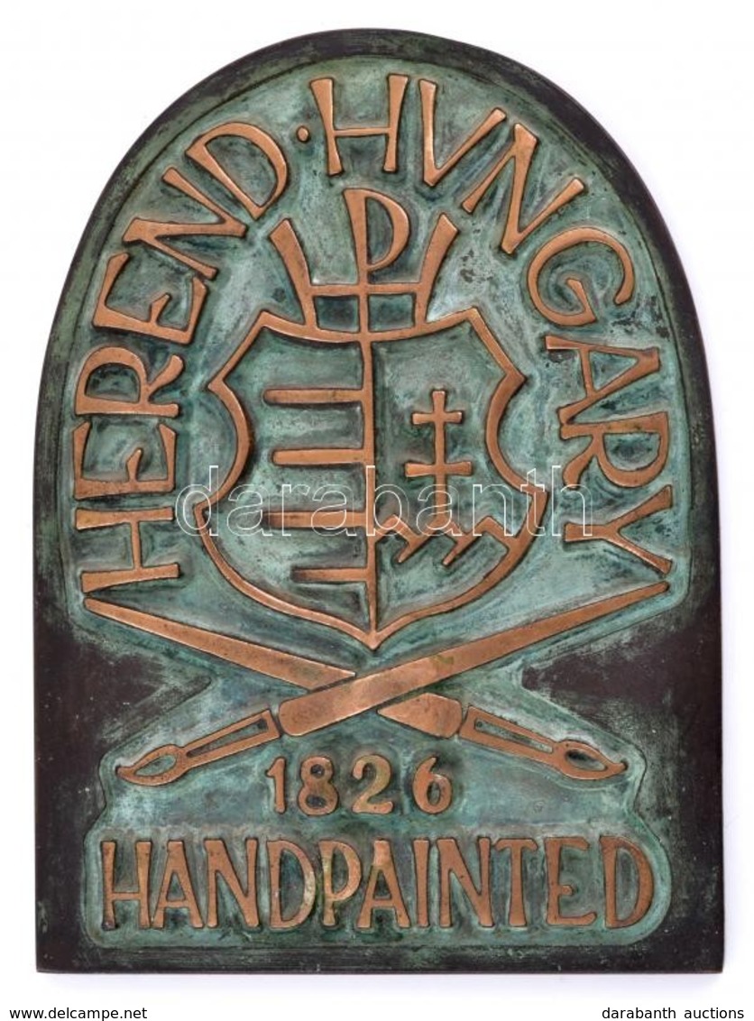 'Herend Hungary 1826 Handpainted' Bronz Márkajelzés, Címerrel, 16×11,5 Cm - Otros & Sin Clasificación