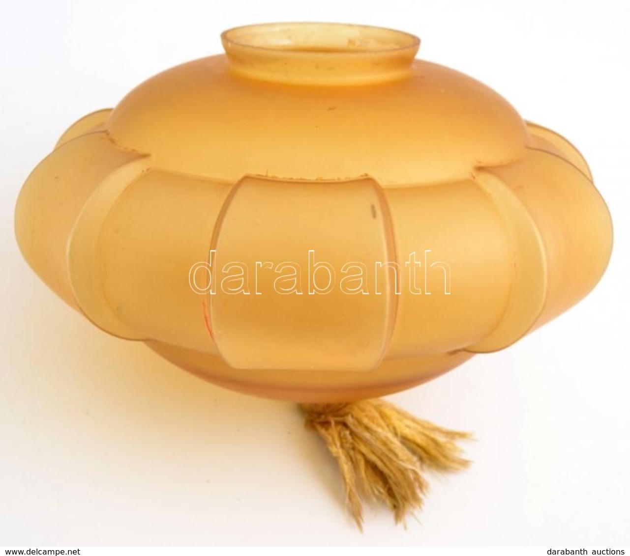 Sárga üveg Lámpabúra, Kopásnyomokkal, D: 28 Cm - Vidrio & Cristal