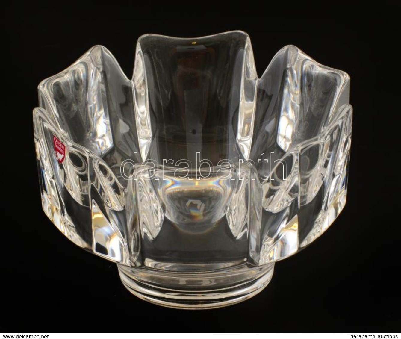 Orrfefors ólomkristály Tál, Hibátlan, Jelzett, Eredeti Dobozában, D: 14,5 Cm, M:10 Cm - Glass & Crystal