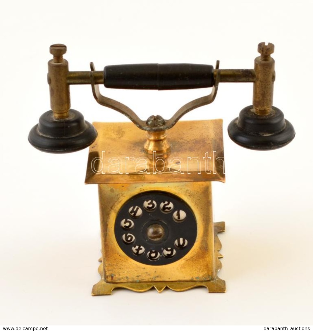 Mini Réz-bakelit Telefon, Jelzés Nélkül, Jó állapotban, 7×8 Cm - Other & Unclassified
