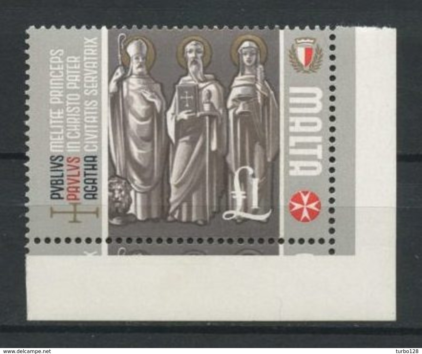 MALTE 1965 N° 321 * Neuf MH Légère Trace Charnière C 9 € Saints Publius Paul Et Sainte Agathe - Malte