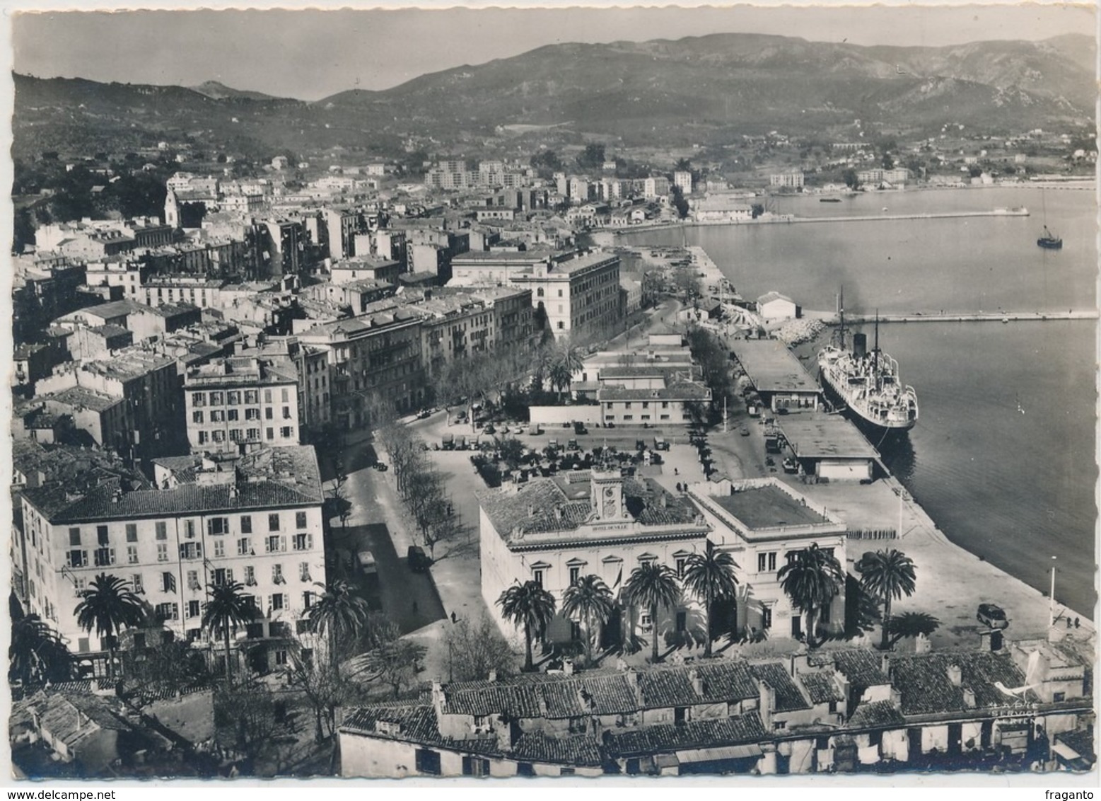 Cpsm En Avion Au Dessus De Ajaccio Les Quais - Ajaccio