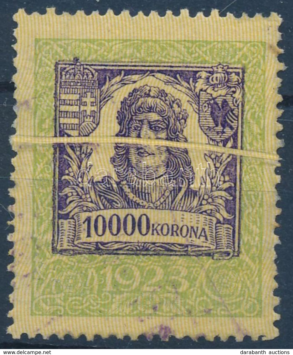 1923 10000K Okmánybélyeg Erős Papírránccal - Ohne Zuordnung