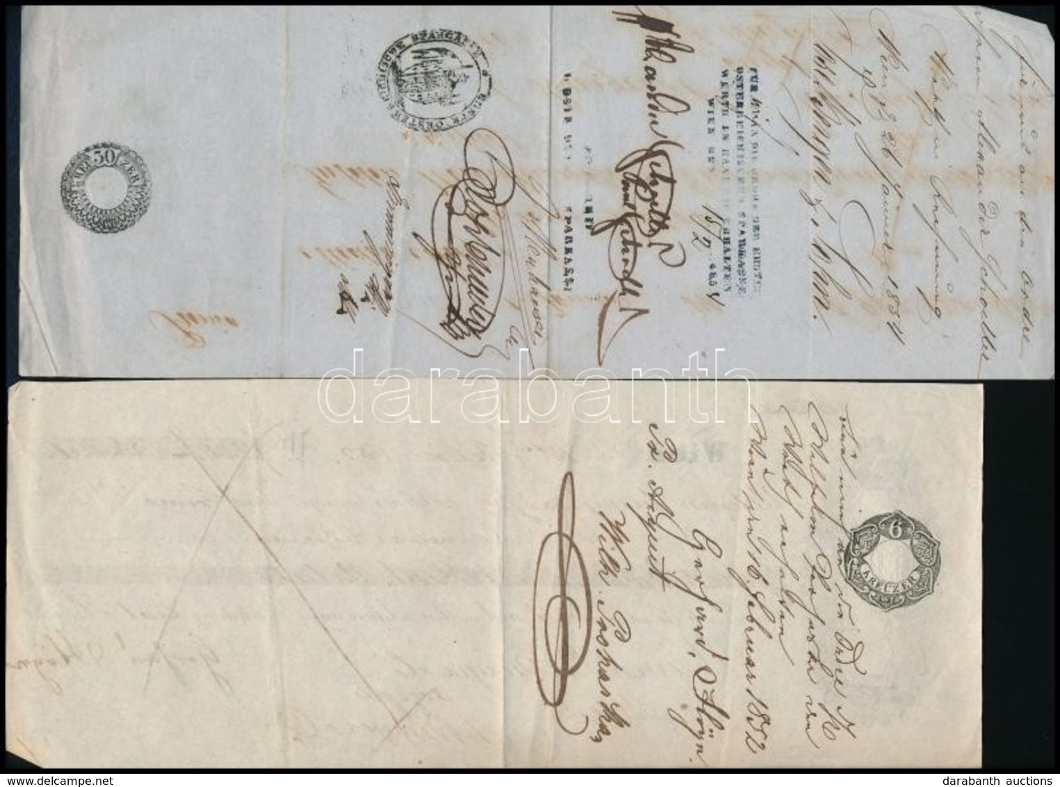 1834, 1852 Váltók 6kr és 30 Kr Szignettával - Zonder Classificatie