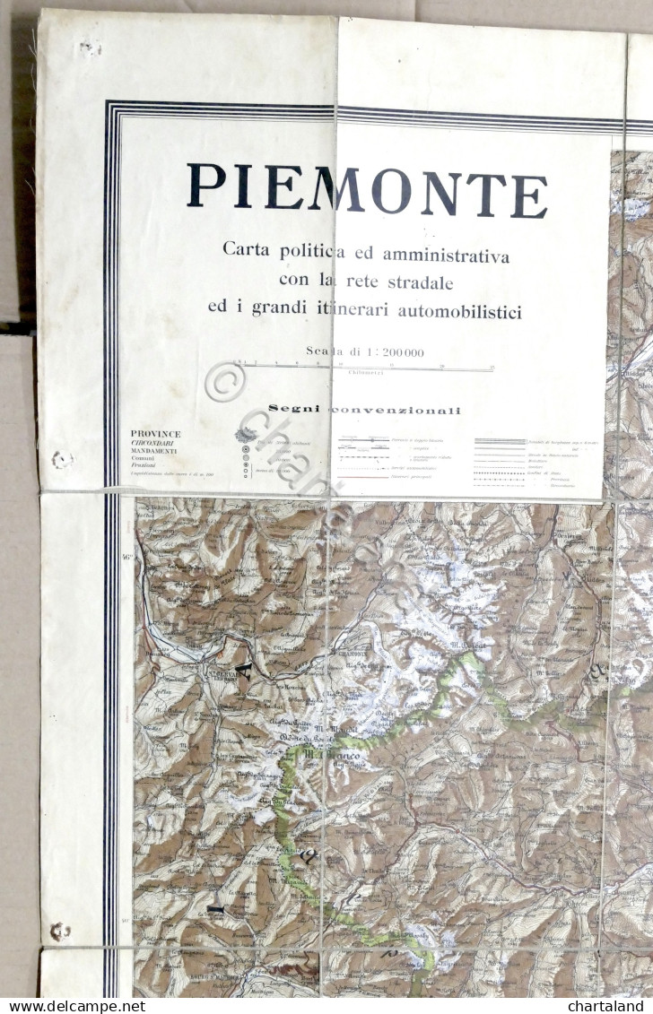 Piemonte - Carta Politica Amministrativa Rete Stradale De Agostini - Primo '900 - Altri & Non Classificati