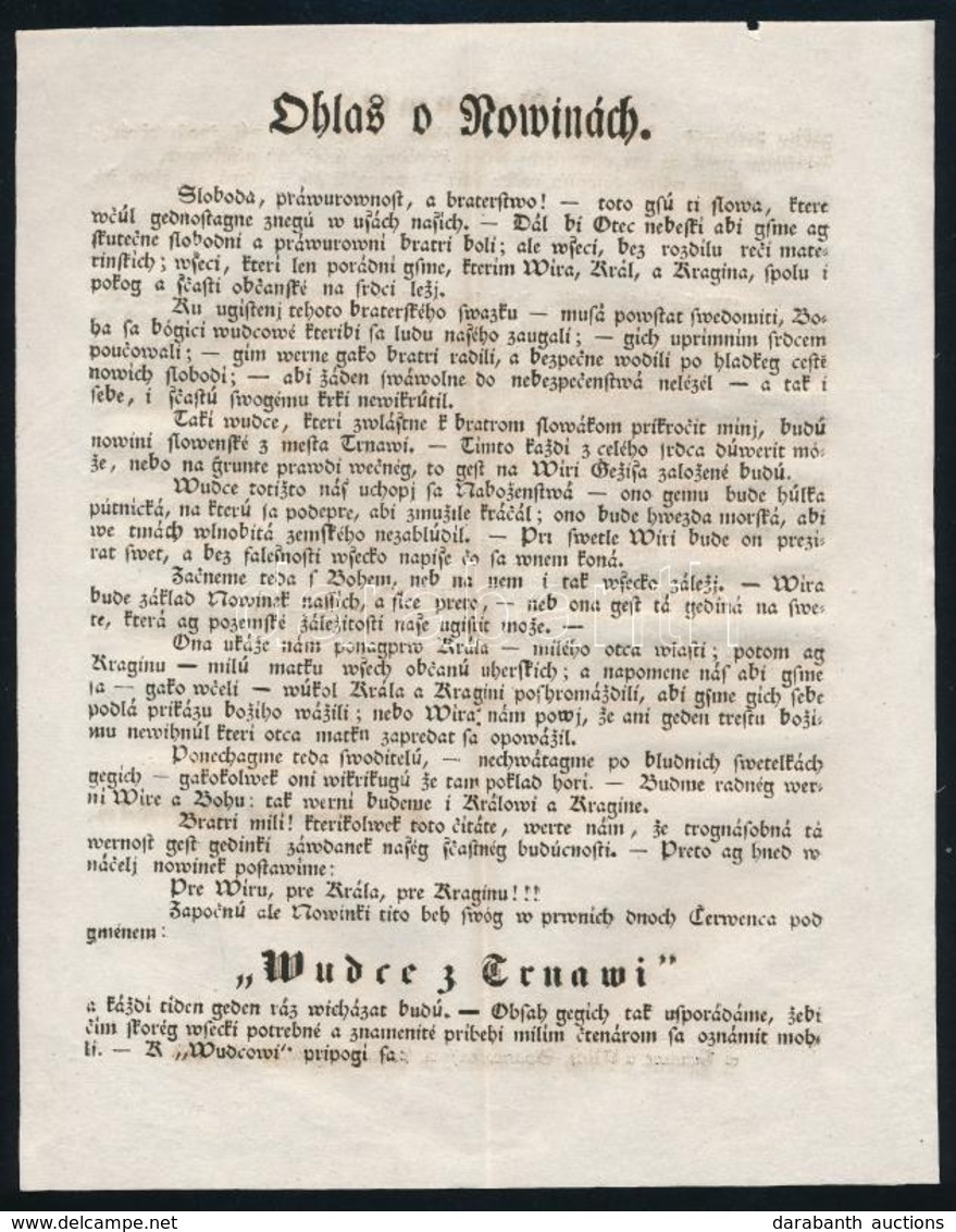 1848 Nagyszombat, Pelikán Ferdinánd (1814-1864): A Nagyszombati Papnevelő Intézet Tanárának, Szabadság, Egyenlőség, és T - Unclassified