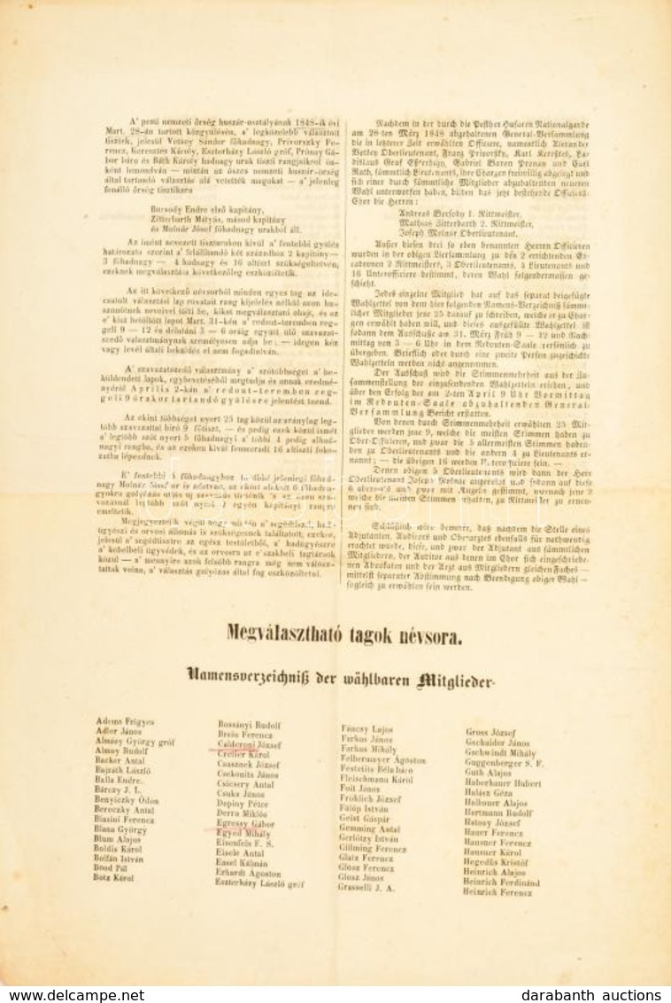 1848. Március 28-29. A Pesti Nemzeti őrség Huszár-osztályának 1848-ik évi Mart. 28-án Tartott Közgyülésén... [elfogadott - Zonder Classificatie