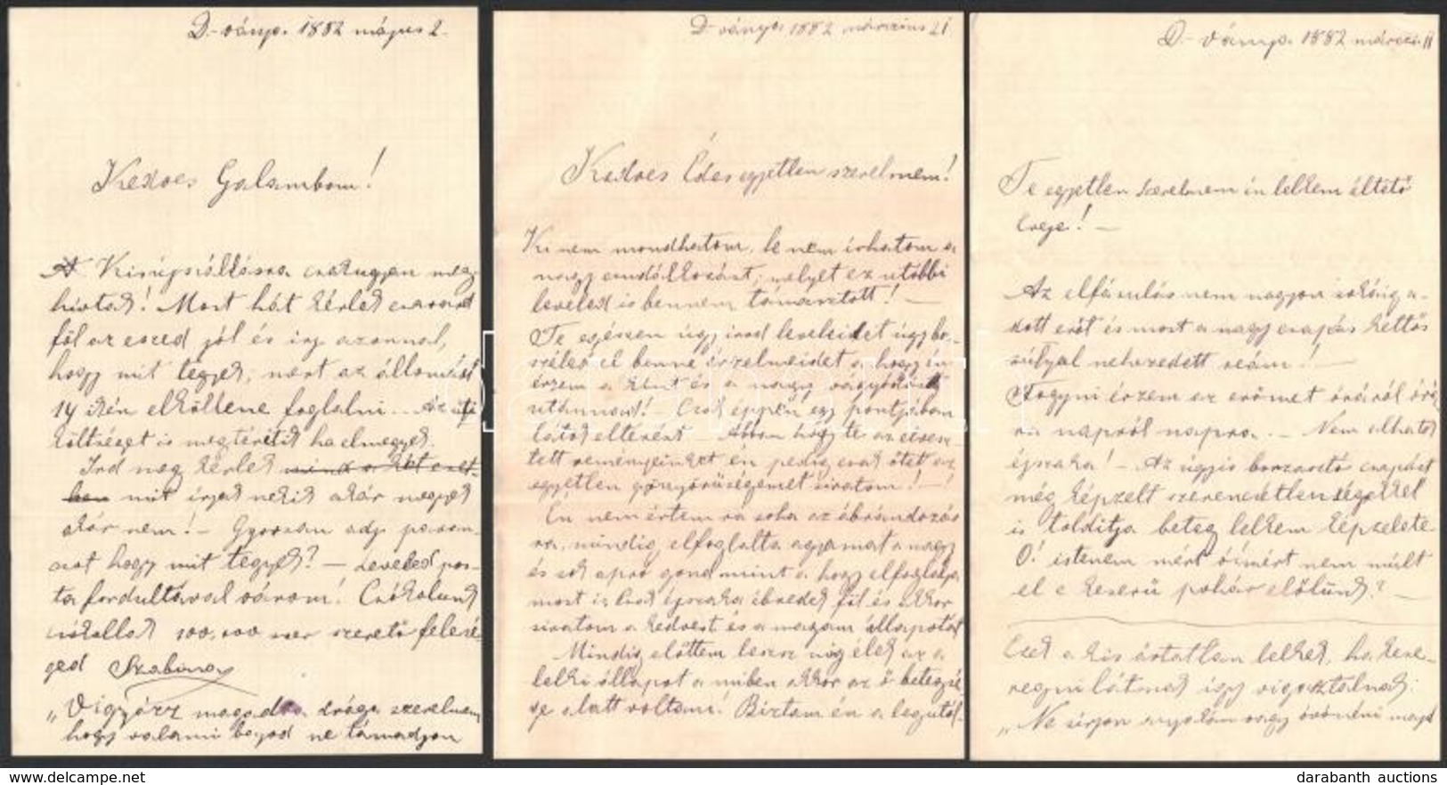 1880-1882 7 Db Dévaványáról írt Szerelmeslevél, érdekes Részletekkel - Sin Clasificación