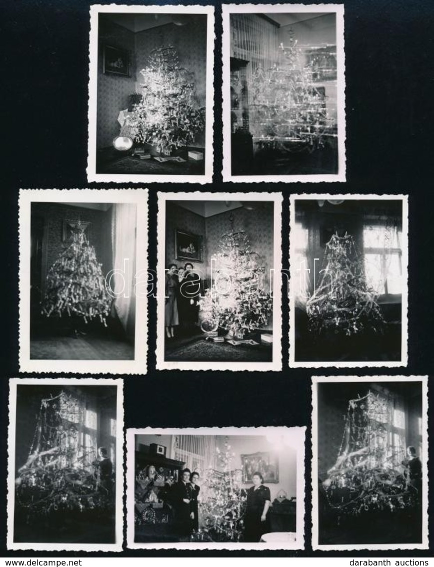 Cca 1936-1937 Régi Karácsonyok, 8/ Db Fotó, 5,5×8 Cm - Andere & Zonder Classificatie
