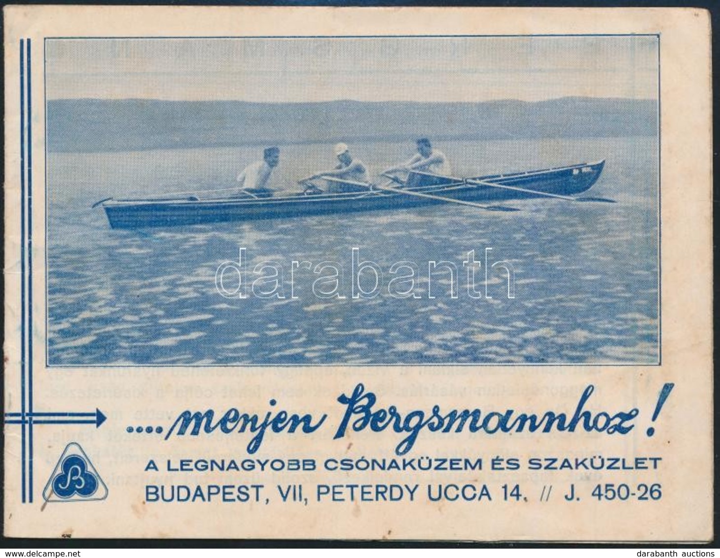 Bergsmann Csónaküzem és Szaküzlet árjegyzék - Reclame