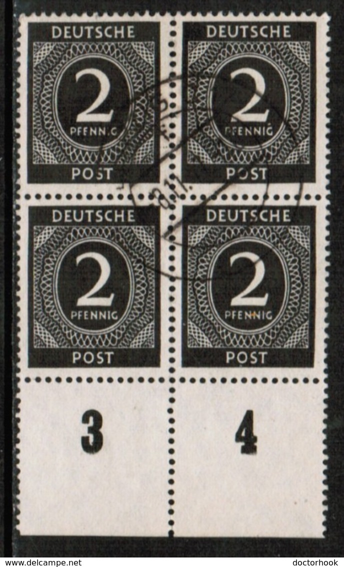 GERMANY  Scott # 531 VF USED IMPRINT BLOCK Of 4 (Stamp Scan # 533) - Other & Unclassified