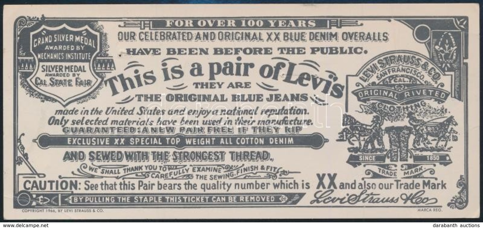 1966 Levi's Farmercímke - Advertising