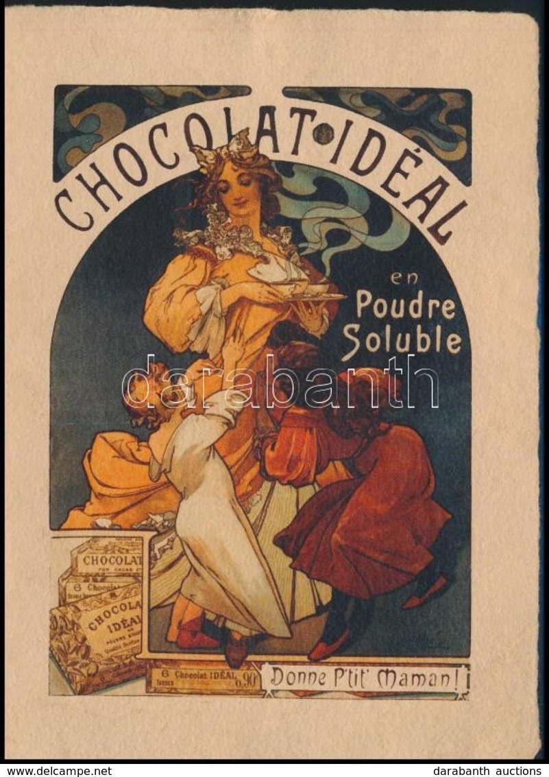 Cca 1900 Chocolat Ideal Szecessziós Litografált Reklám  15x20 Cm - Advertising