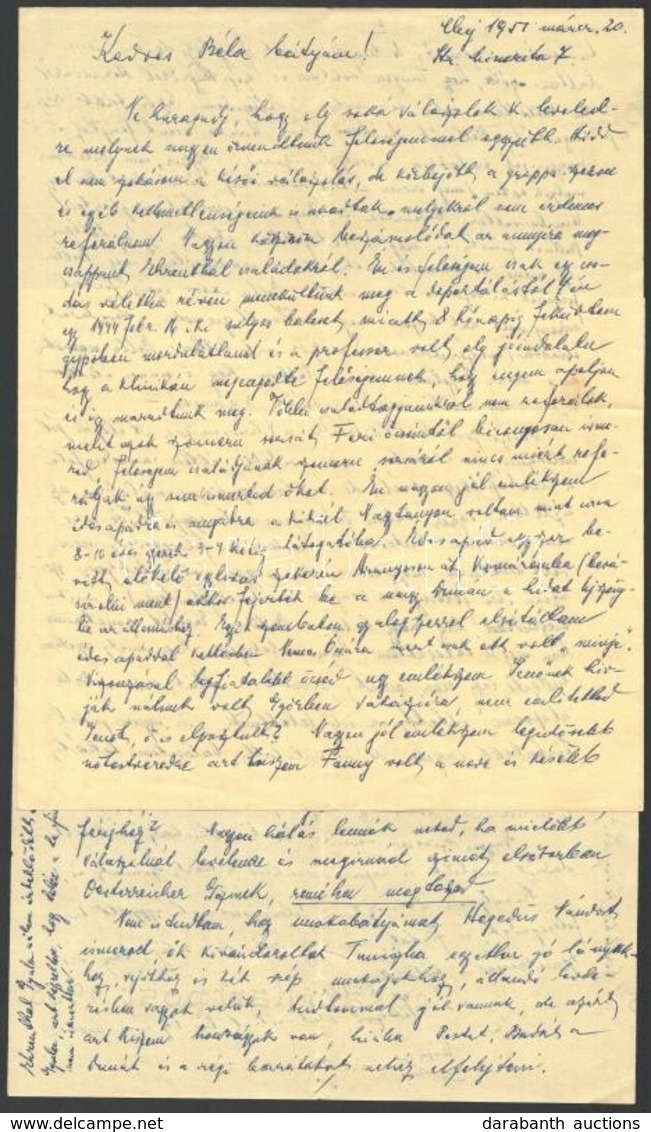 1951 Levél Budapestre, Melyben Az író Beszámol Arról, Hogyan Kerülték El A Deportálást . - Other & Unclassified