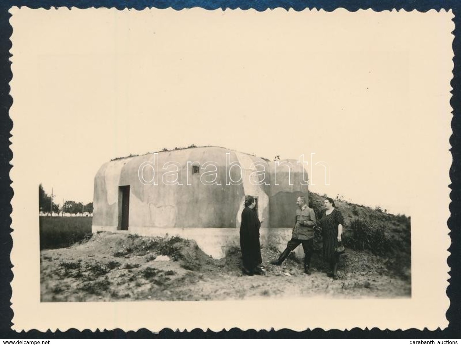 1939 'Cseh Erődnél', Bunker, Hátoldalon Feliratozott Fotó, 6×9 Cm - Andere & Zonder Classificatie