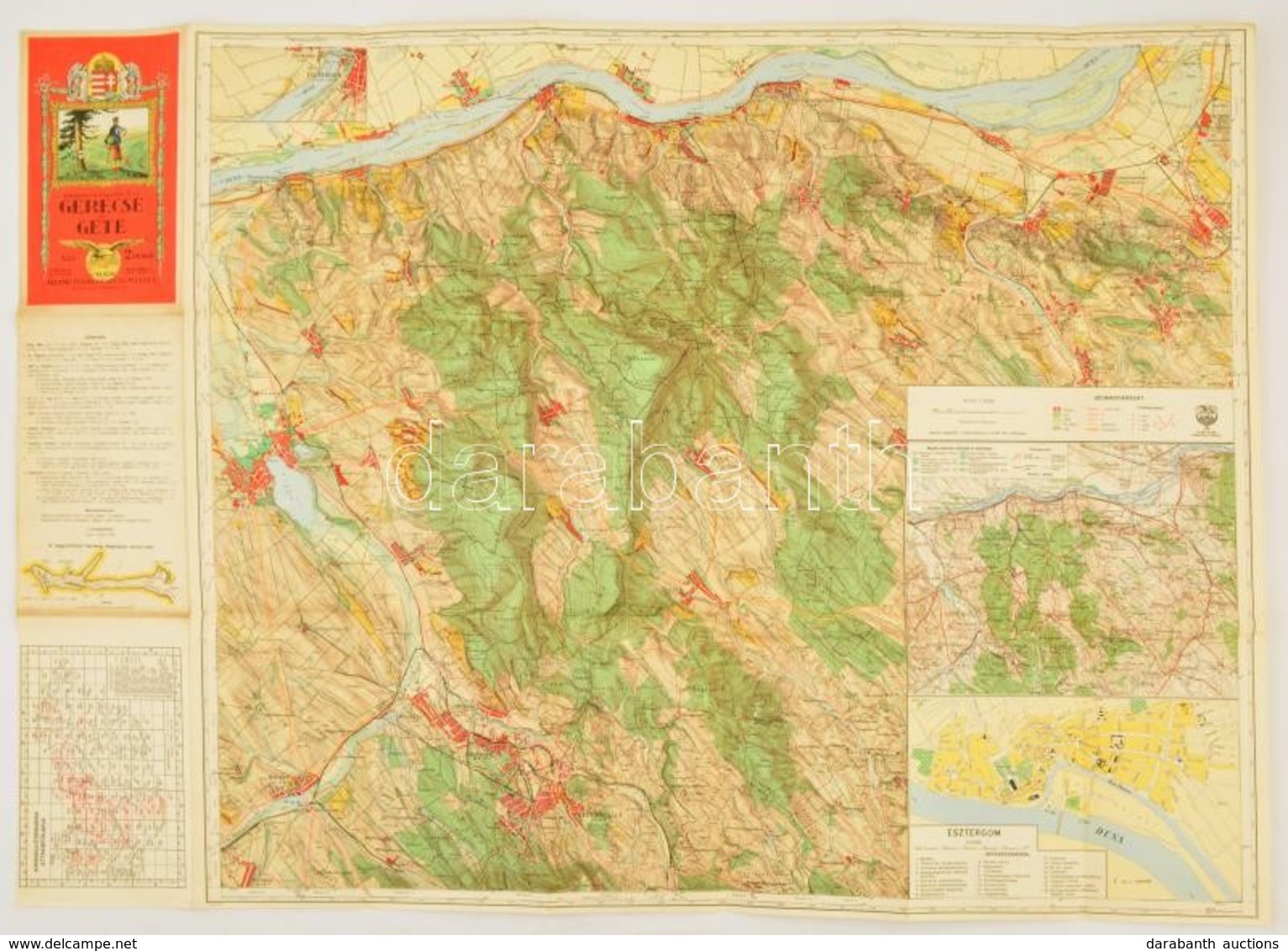 1936 Kirándulók Térképe 11.: Gerecse és Gete, 1:50000, Magyar Királyi Állami Térképészeti Intézet, Jó állapotban, 59x82  - Otros & Sin Clasificación