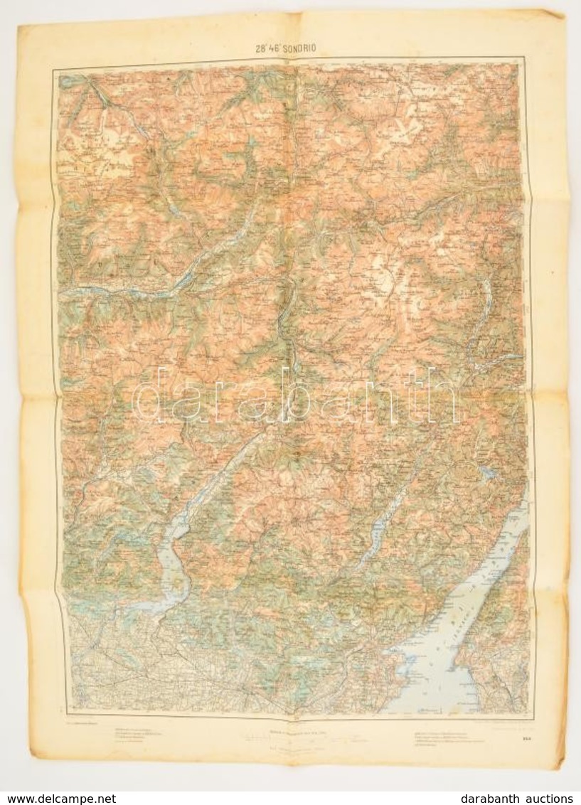 Cca 1910 Lombardiát ábrázoló 5 Db Katonai Térkép 47x62 Cm - Sonstige & Ohne Zuordnung