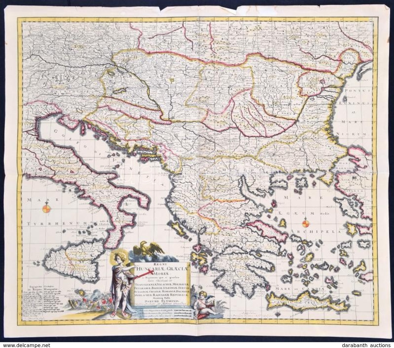 Justus Danckerts (1635-1701) Cca 1688-1692 Között Készült Regni Hungariae, Graeciae, Et Moreae Ac Regionum Című Térképén - Andere & Zonder Classificatie