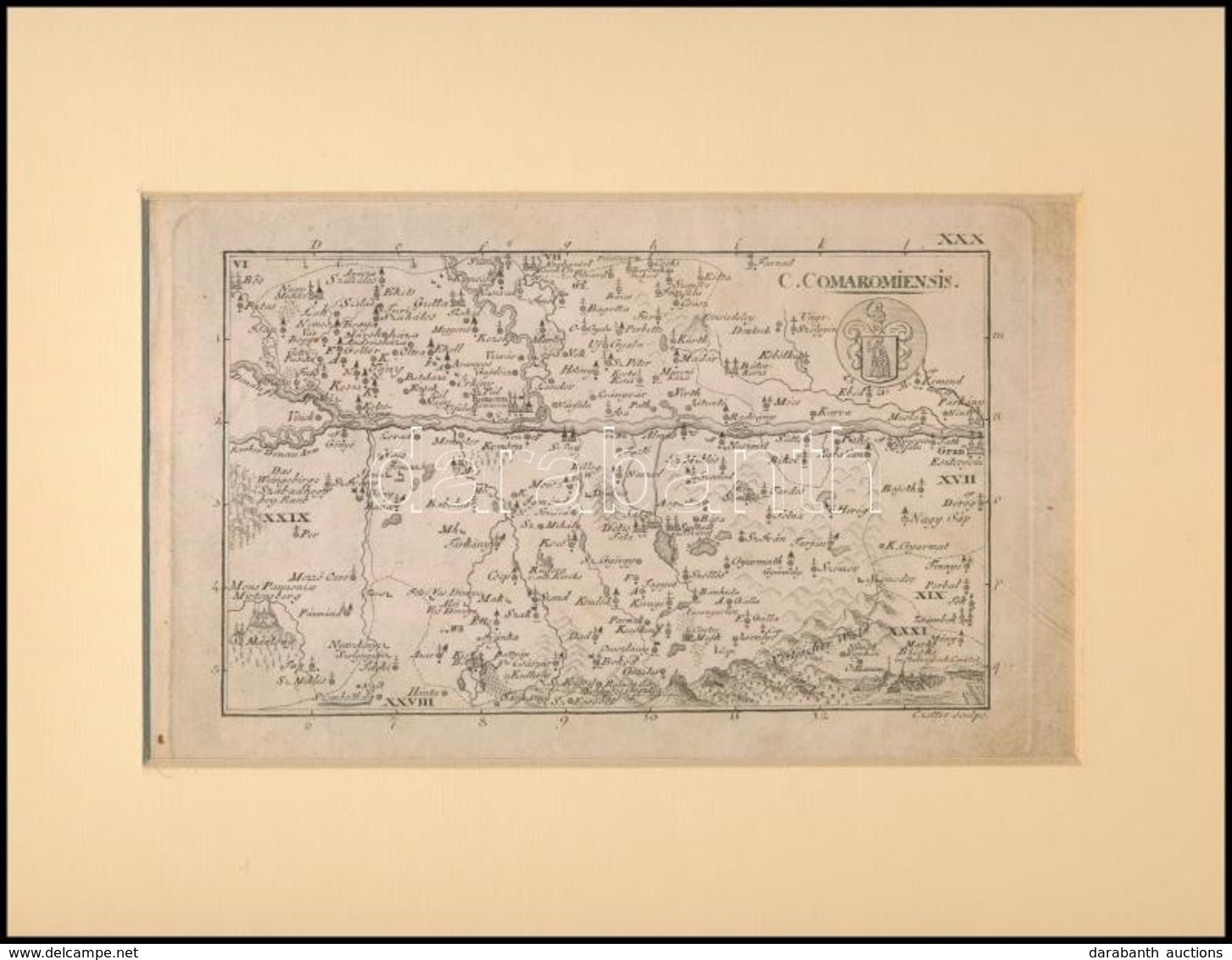 1804 Czetter Sámuel (1765-1829 K.): Komárom Vármegye Térképe. C(omitatus) Comaromiensis. XXX. In: [Korabinszky János Mát - Andere & Zonder Classificatie