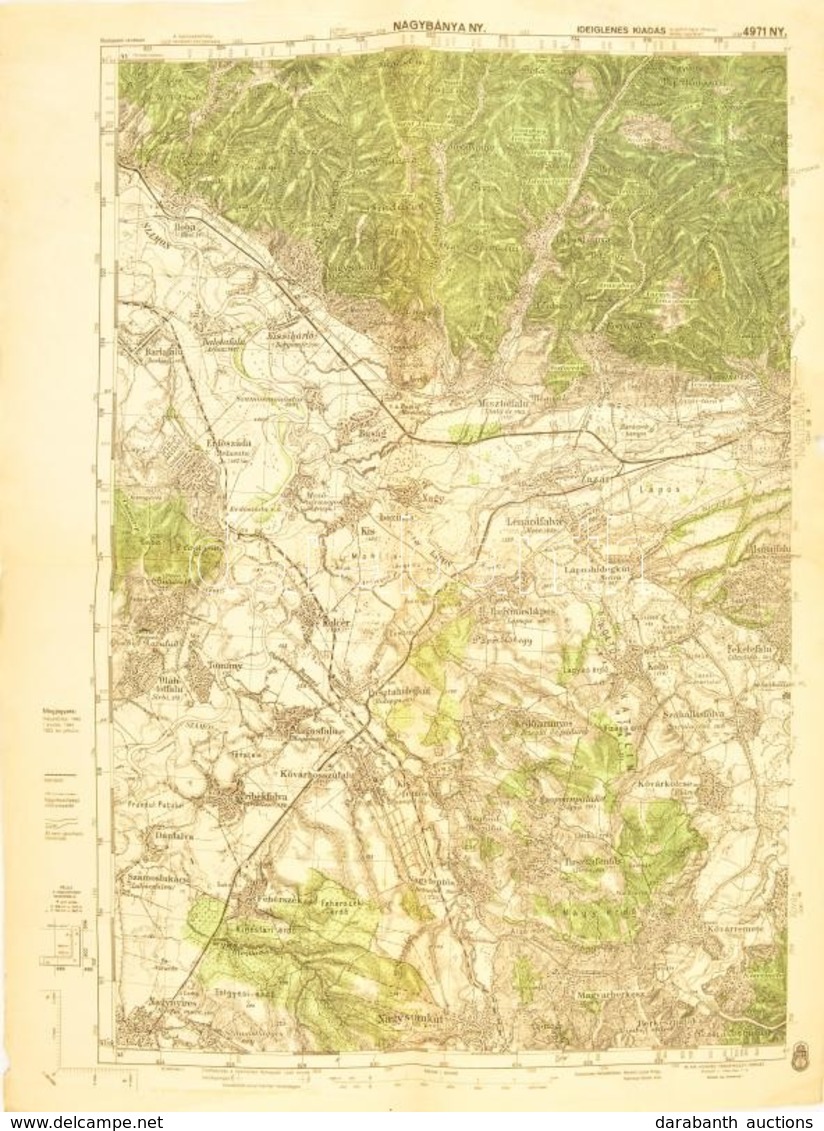 Cca 1910 Nagybánya és Környéke 2 Db Katonai Térkép. 60x48 Cm - Sonstige & Ohne Zuordnung