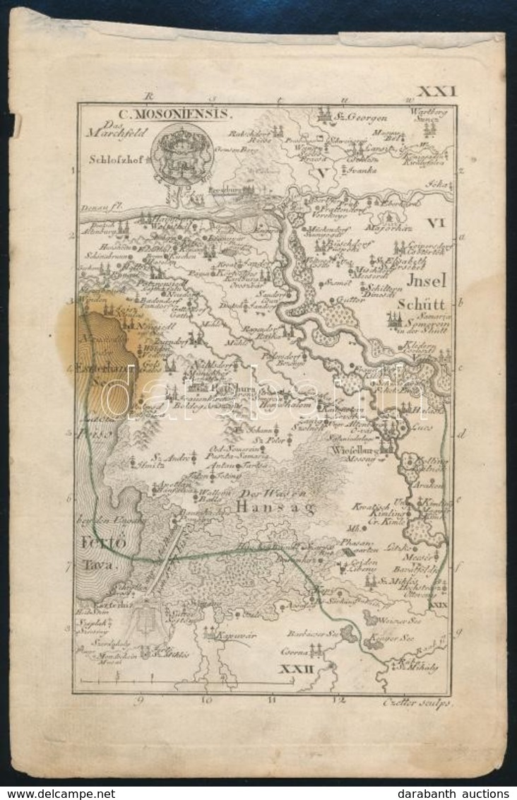 1804 Czetter Sámuel (1765-1829 K.): Moson Vármegye Térképe. C(Comitatus) Mosoniensis. XXI. In: [Korabinszky János Mátyás - Andere & Zonder Classificatie