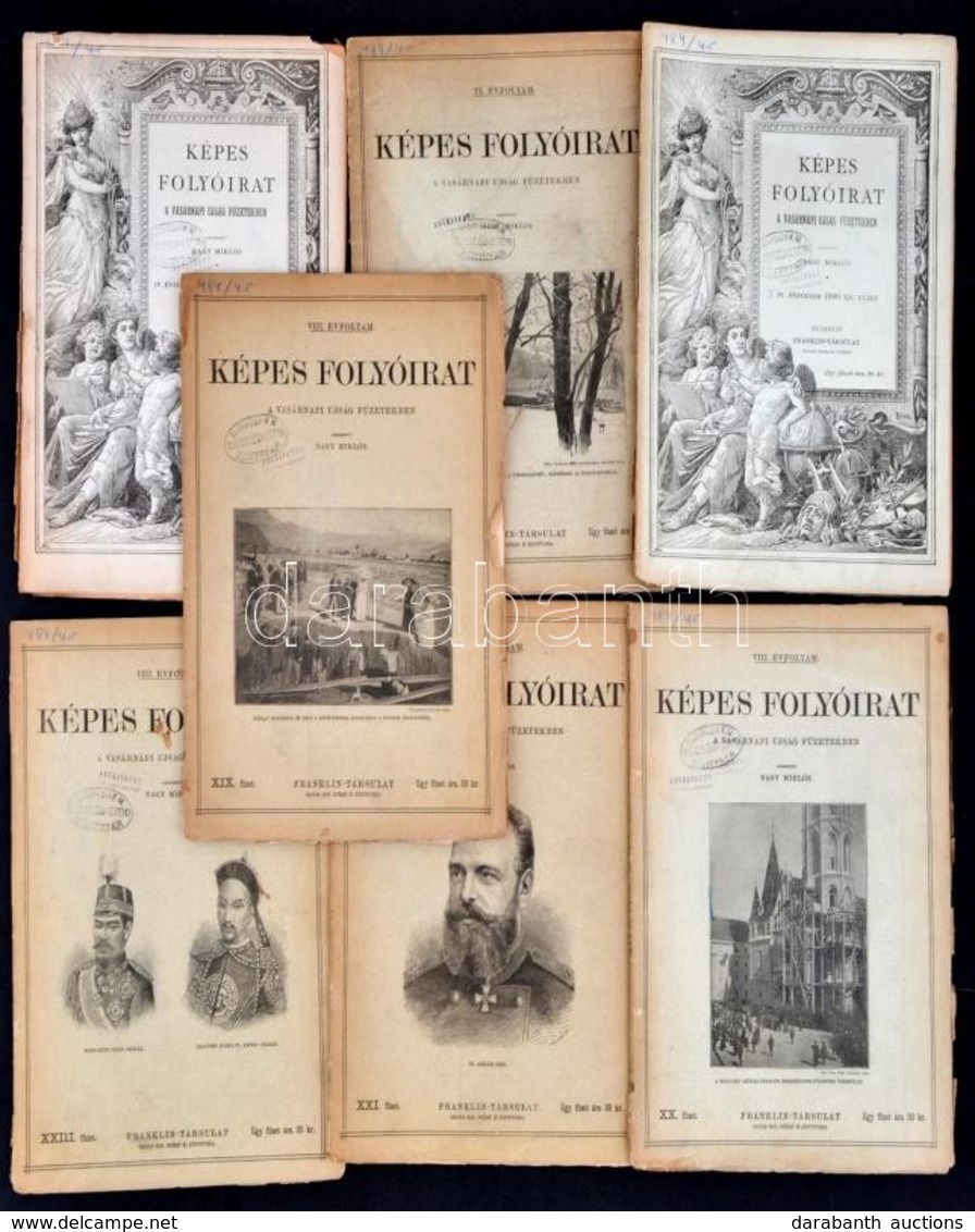 1890-1895 Képes Folyóirat. Vasárnapi Újság Füzetekben. 7 Száma. Szerk.: Nagy Miklós. Az Egyik Borító Hátoldala Hiányzik, - Non Classés