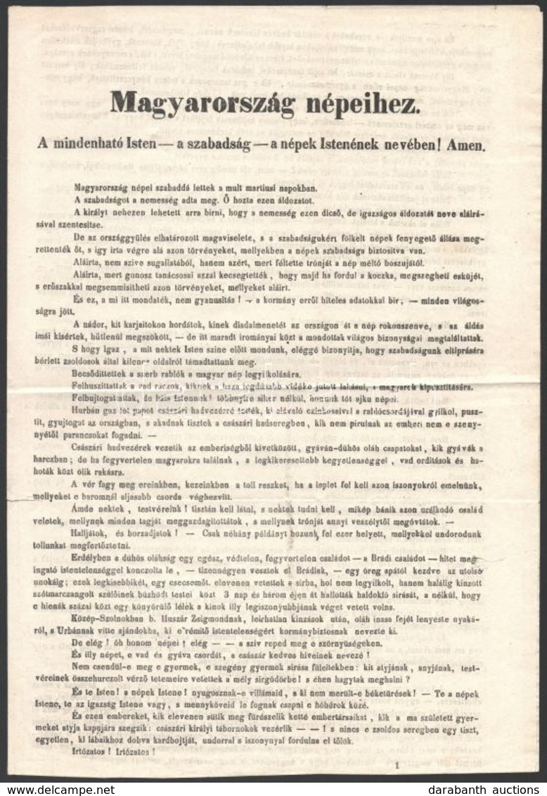 1898 Magyarország Népeihez. Kossuth Lajos 1848. December 22-i Kiáltványának Facsimiléje, A Magyar Nemzet Története 10. K - Zonder Classificatie