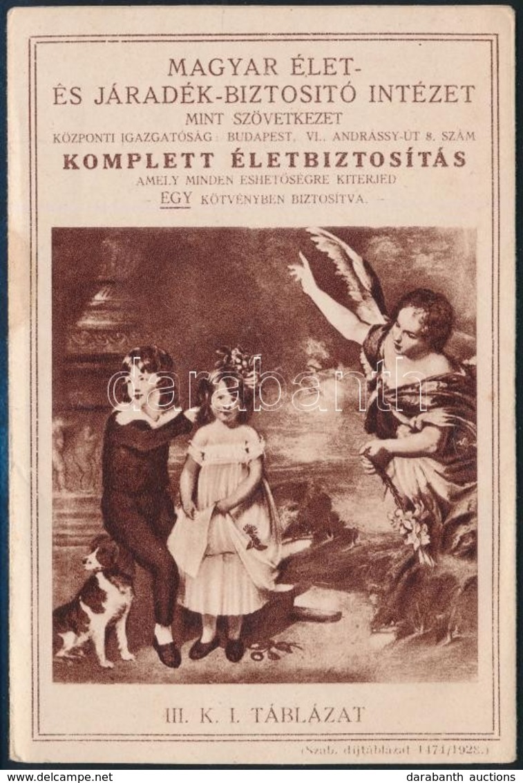 Cca 1930 Magyar Élet és Járadékbiztosító Intézet Képes Reklám Kiadvány, Leporelló. - Zonder Classificatie