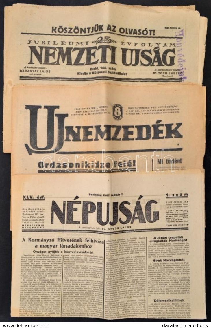 1942 Népújság, Nemzeti Újság, Új Nemzedék C. Lapok Háborús Számai - Zonder Classificatie