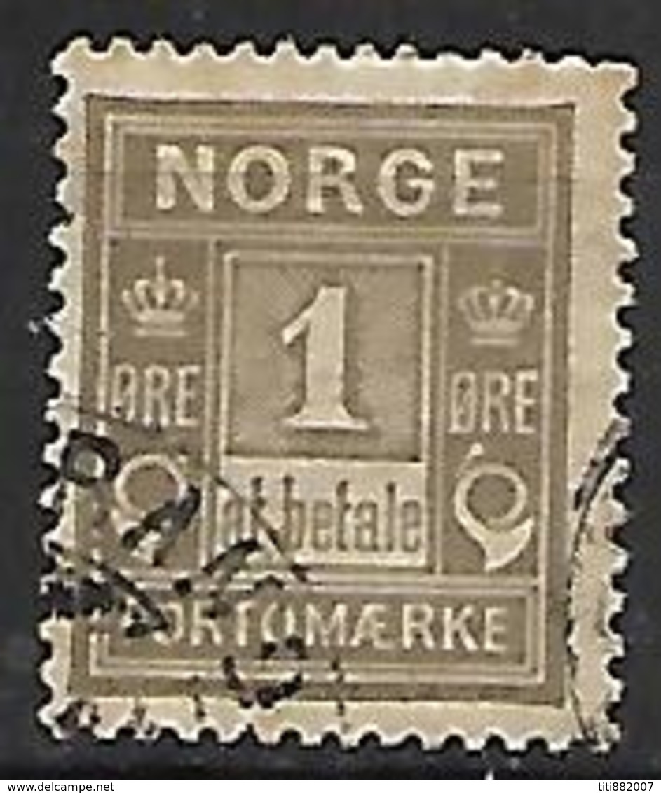 NORVEGE    -    Timbre - Taxe    -   1889.    Y&T  N° 1 Oblitéré . - Oblitérés