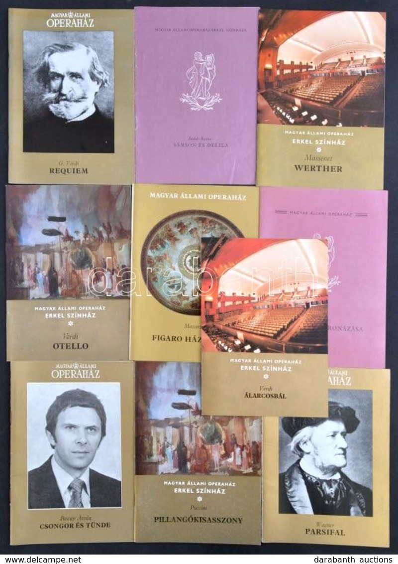 Cca 1980 10 Db Opera Műsorfüzet: Verdi: Requiem, Parsifal, Figaro Házassága, Stb. Tűzött Papírkötésben, Jó állapotban. - Zonder Classificatie