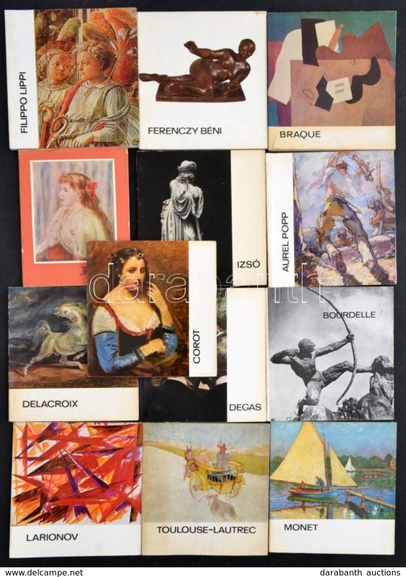 A Művészet Kiskönyvtára 13 Kötete: Ranoir, Izsó, Aurel Popp, Delacroix, Degas, Corot, Braque, Ferenczy Béni, Filippo Lip - Non Classés