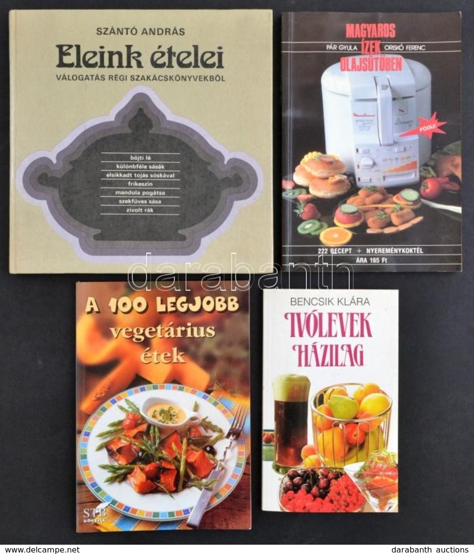 4 Db Szakácskönyv: Ivólevek Házilag, A 100 Legjobb Vegetáriánus  étel, Eleink ételei - Válogatás Régi Szakácskönyvekből, - Unclassified
