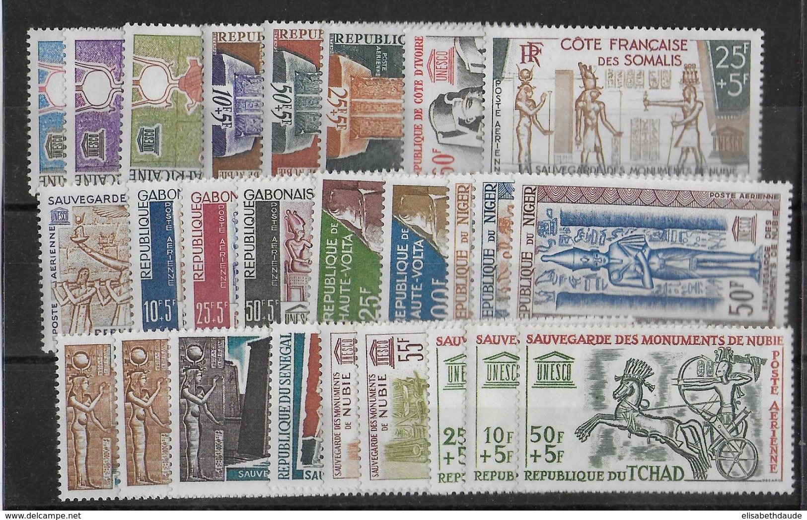 1964 - SAUVEGARDE DES MONUMENTS DE NUBIE COMPLETE ** MNH - COTE = 57 EUR. - Non Classificati