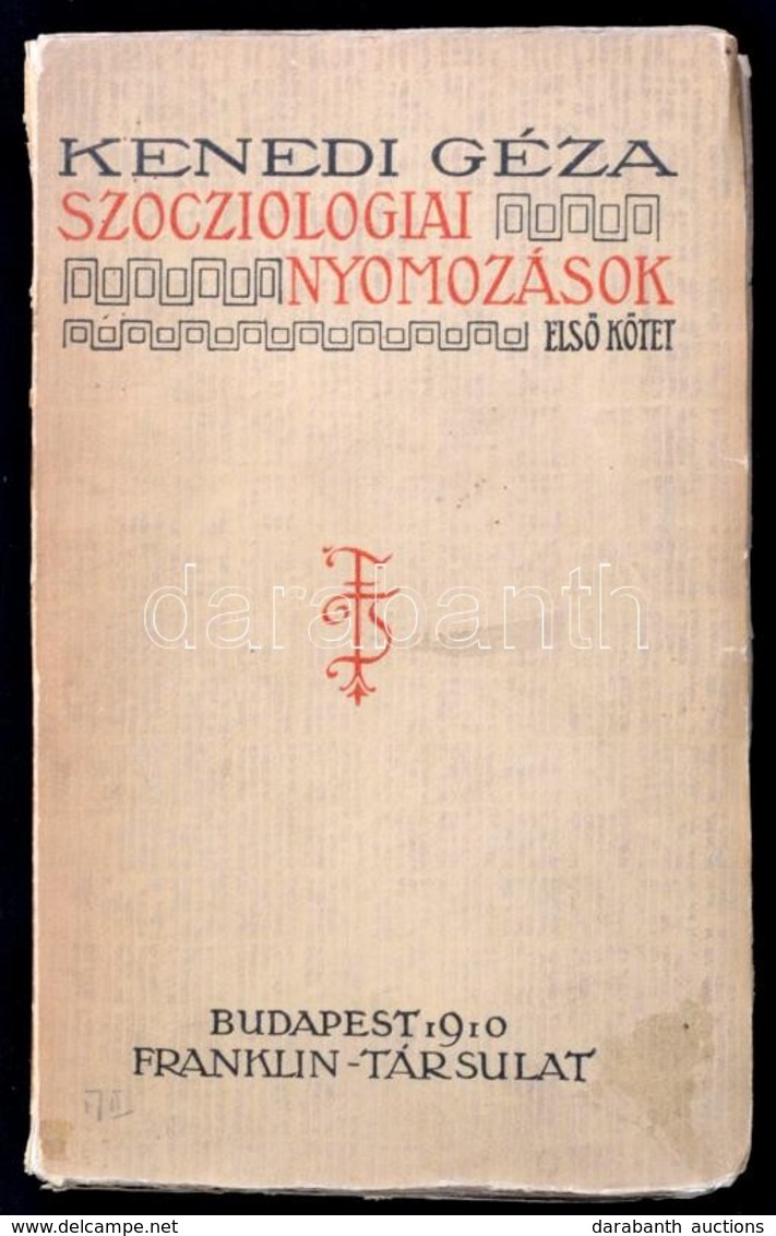 Kenedi Géza: Szocziologiai Nyomozások. 1-2. Köt.
Szocziologiai Nyomozások. 1. Köt. Bp. 1910. Franklin. VIII, 264 L.; Fűz - Ohne Zuordnung