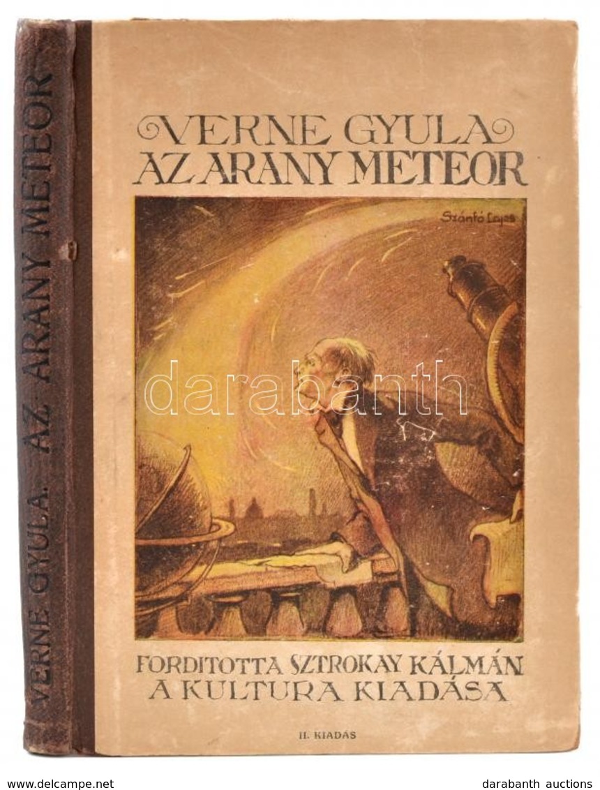 Verne Gyula: Az Arany Meteor. Bp., 1919, Kultúra Könyvkiadó és Nyomda Rt. Kiadói Félvászon Kötés, Kopottas állapotban. - Non Classés