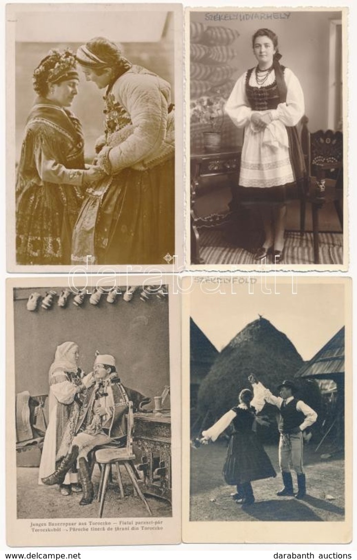 ** * 8 Db RÉGI Erdélyi Népviseletes Képeslap / 8 Pre-1945 Transylvanian Folklore Motive Postcards - Unclassified