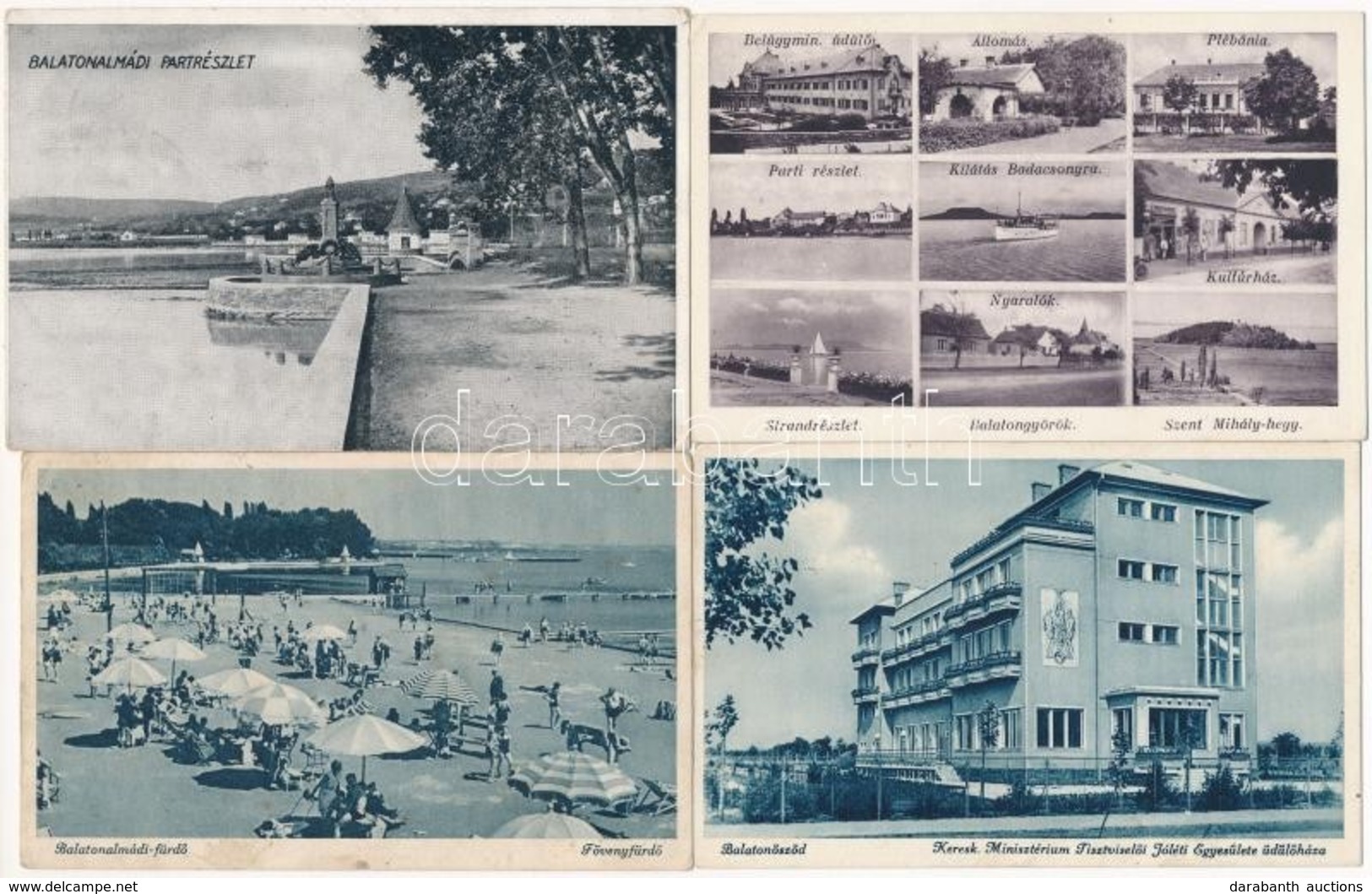 ** * Balaton - 8 Db Régi Képeslap / 8 Pre-1945 Postcards - Unclassified