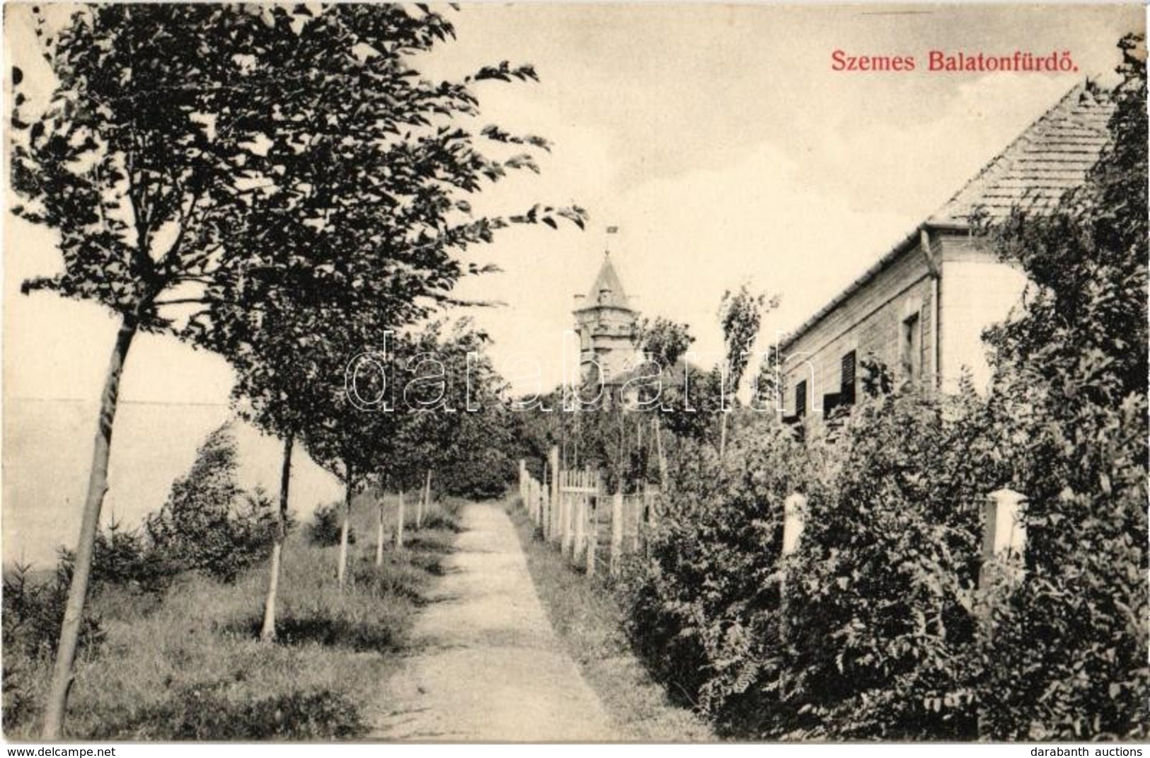 T2/T3 1910 Balatonszemes, Felső Sétány A Bagolyvárral, Villa. Kiadja Fellner Samu (EK) - Sin Clasificación