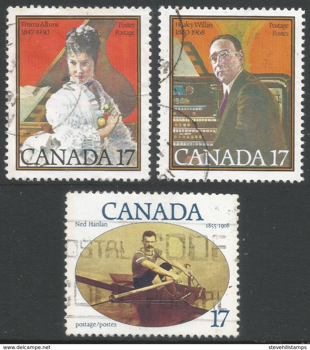 Canada. 1980 Famous Canadians. Used Complete Set. SG 983-985 - Used Stamps