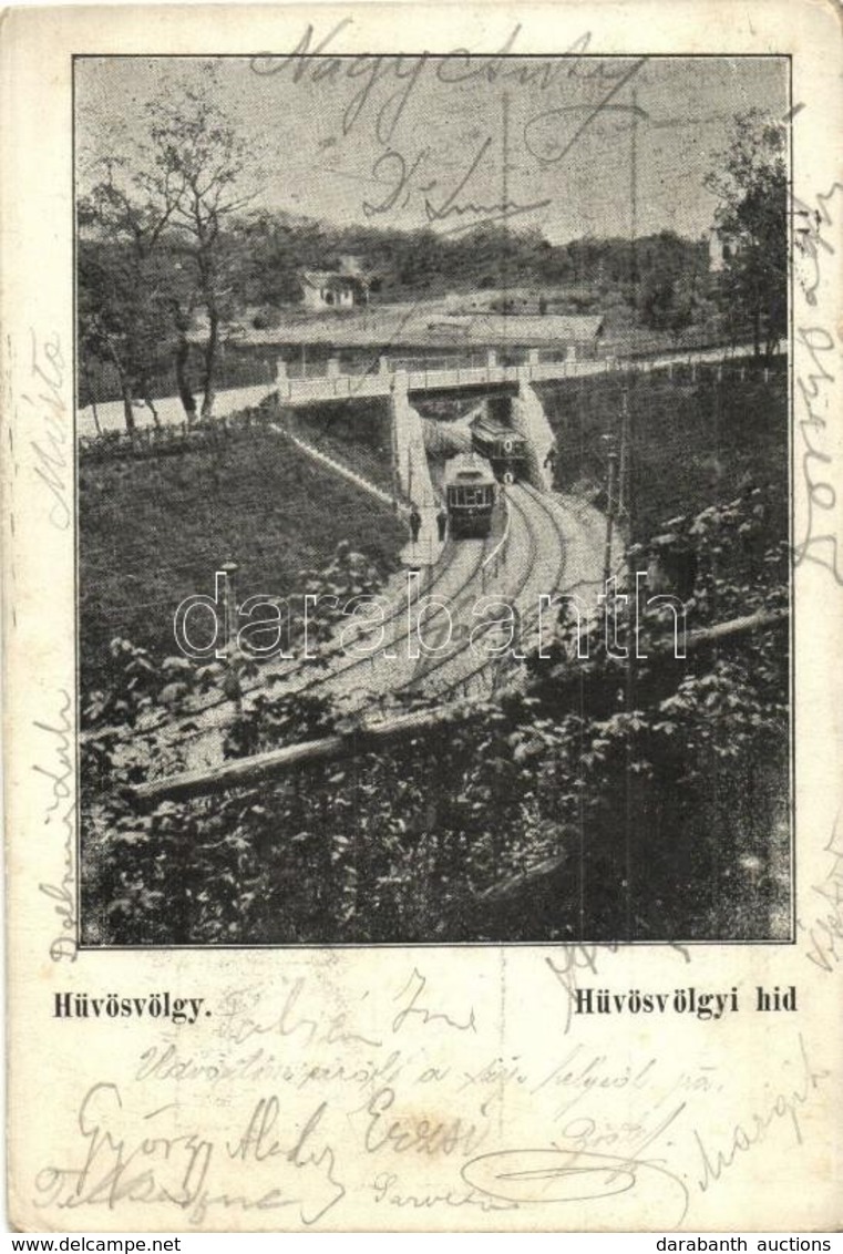* T2/T3 1902 Budapest II. Hűvösvölgyi Híd, Villamosok (EK) - Zonder Classificatie