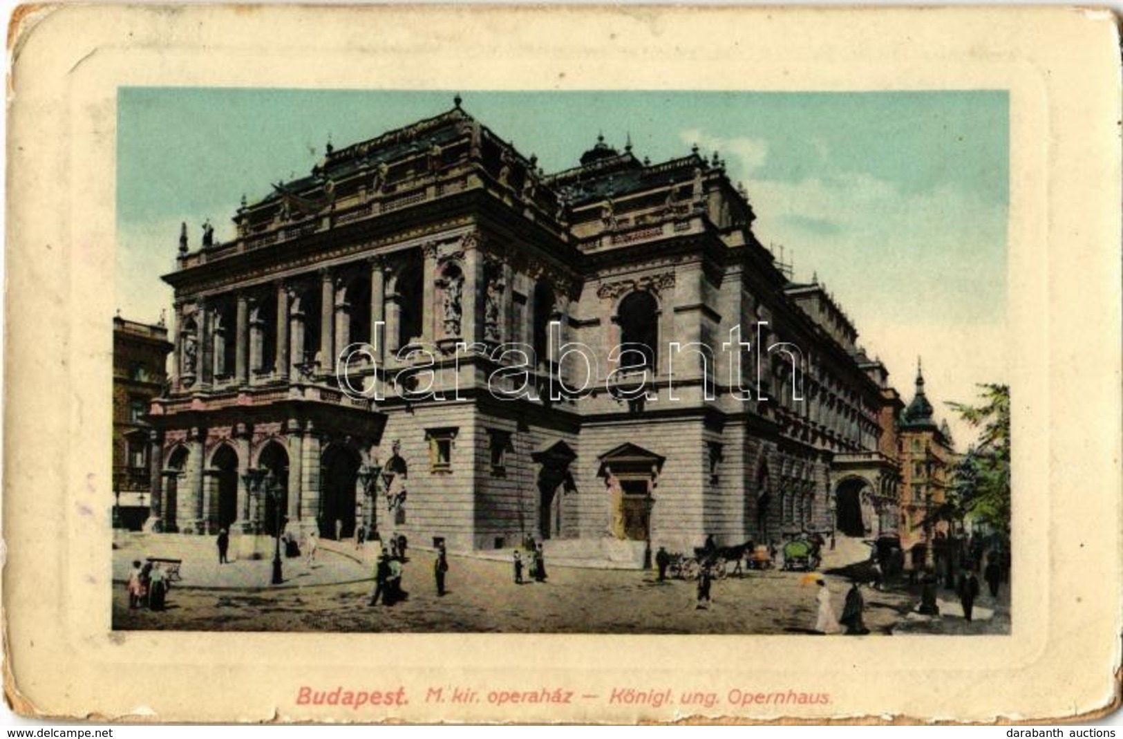 T3 1909 Budapest VI. Andrássy út, M. Kir. Opera. Schwartz & Wild Kiadása (kopott Sarkak / Worn Corners) - Unclassified
